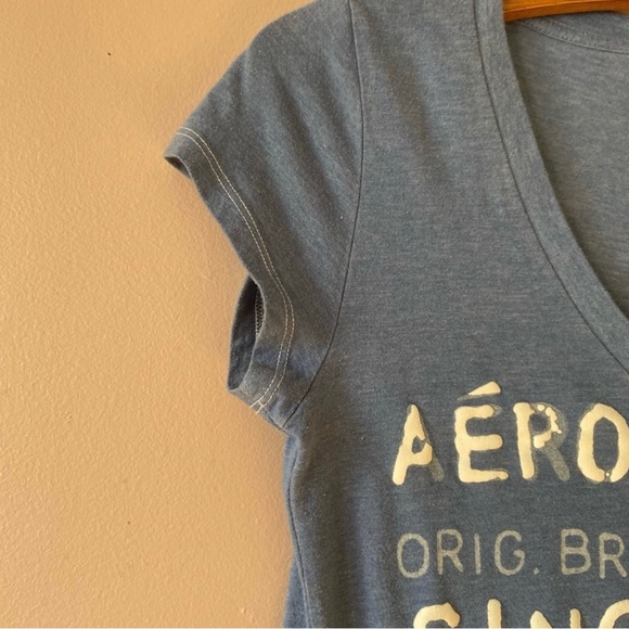 ✨3/$20✨ Aeropostale Women’s Blue Short Sleeve Top - Picture 4 of 7